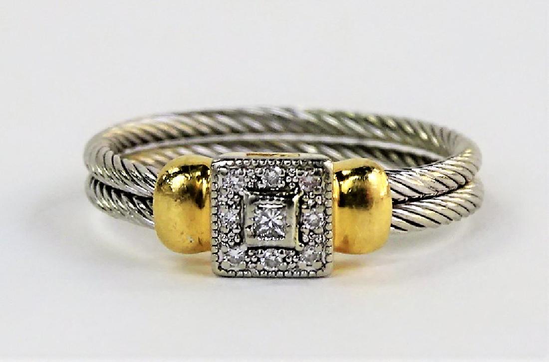 PHILIPPE CHARRIOL 18KT YG & STAINLESS CABLE RING (1 of 5)