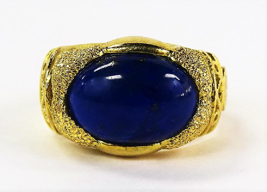 ESTATE 14KT YELLOW GOLD & LAPIS LAZULI LADIES RING (1 of 4)