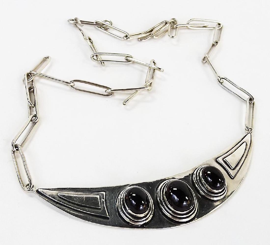 VTG MEXICAN STERLING & AMETHYST PENDANT NECKLE (1 of 4)