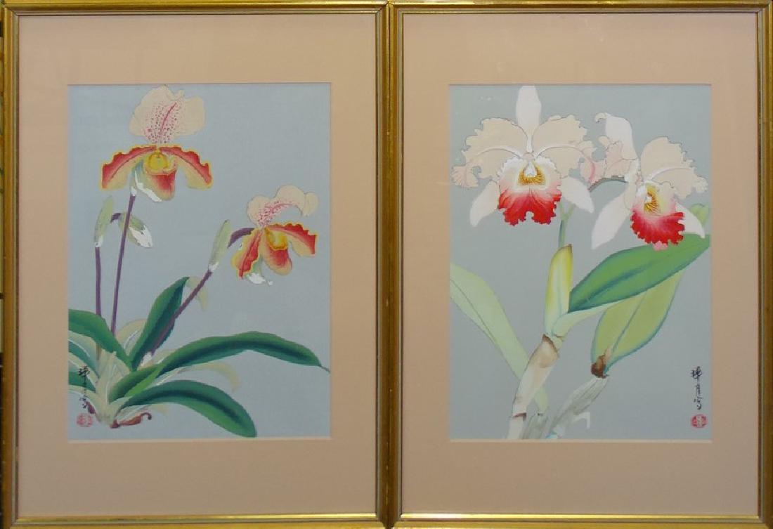 PR JAPANESE WATERCOLOR PAINTINGS OF LILIES (1 of 3)