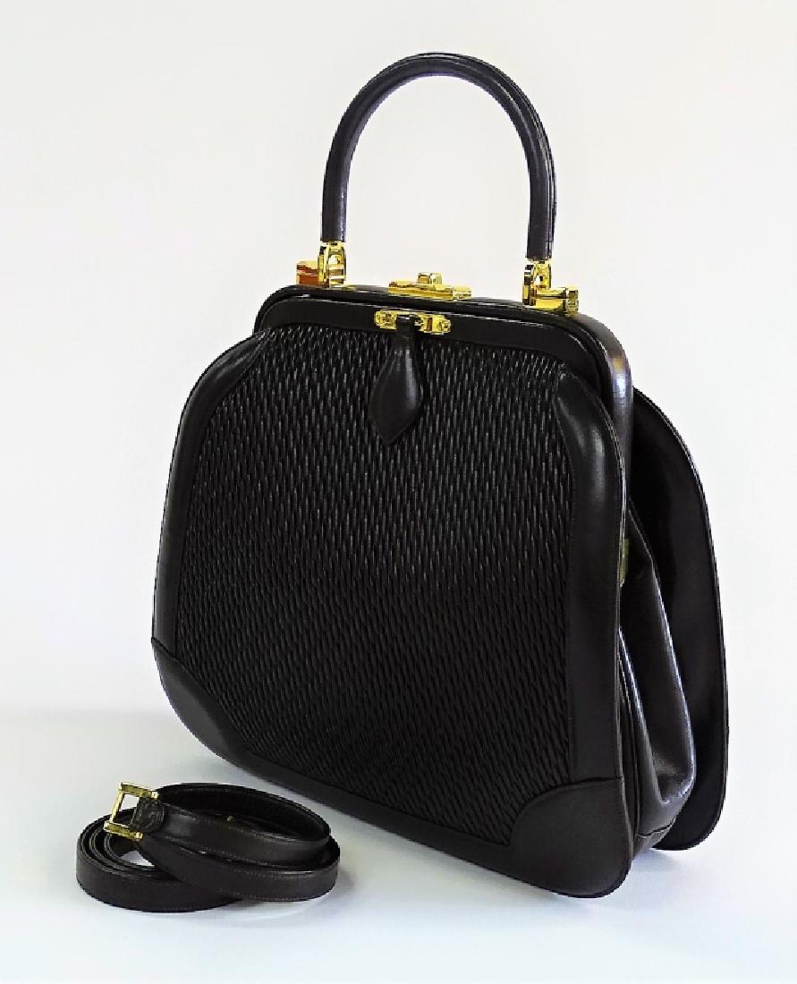 JUDITH LEIBER DESIGNER BROWN LEATHER HANDBAG (1 of 9)