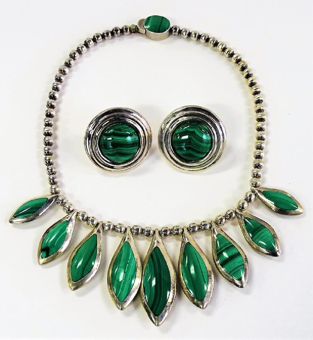 VTG TAXCO MEXICO STERLING MALACHITE & ONYX SUITE (1 of 4)
