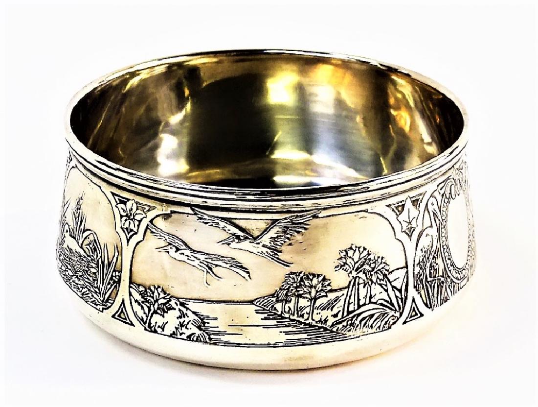 ANTIQUE HAND CHASED STERLING BABY PORRIGER BOWL (1 of 4)