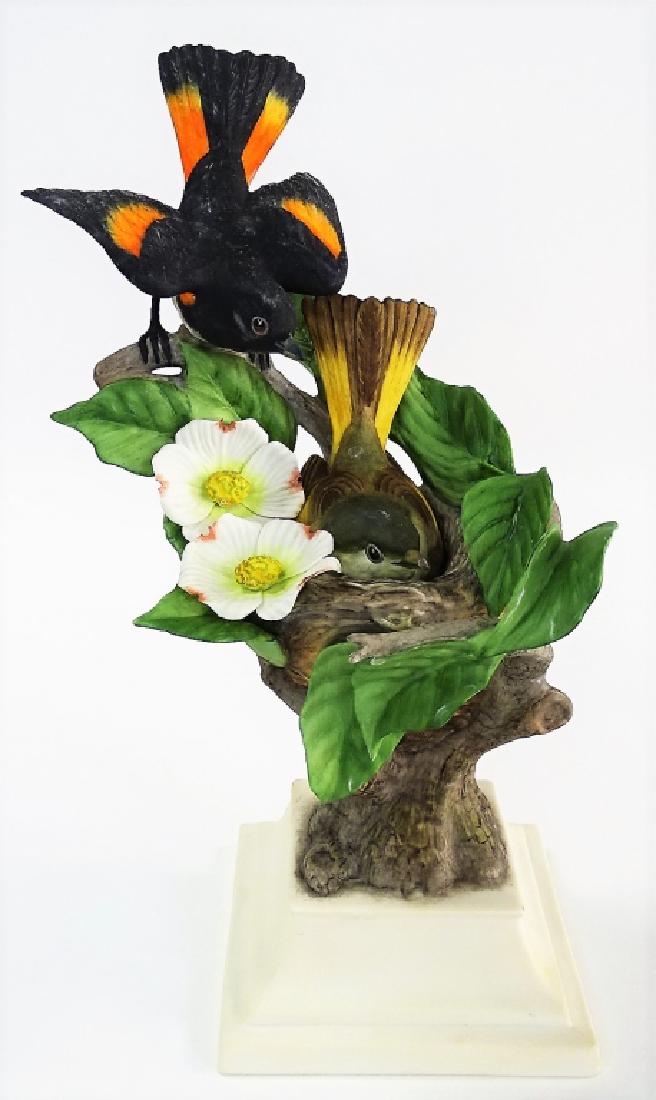 BOEHM BISQUE PORCELAIN AMERICAN REDSTARTS (1 of 3)