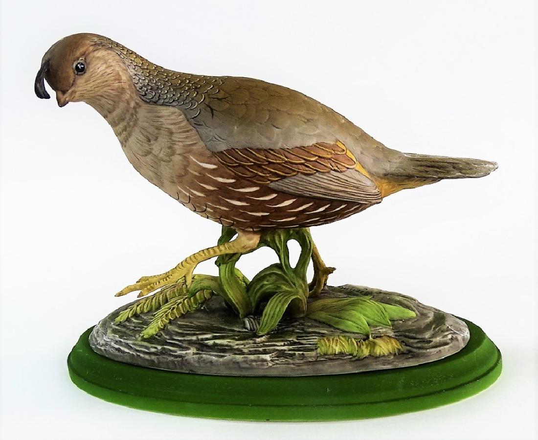 BOEHM BISQUE PORCELAIN CALIFORNIA QUAILS FIGURINE (1 of 4)
