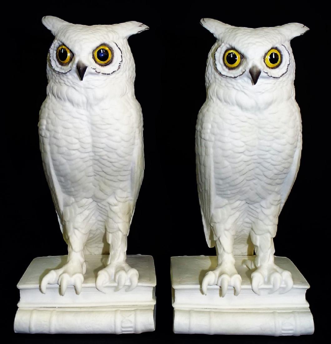 BOEHM LARGE WHITE OWL BOOKENDS PAIR EXCELLENT (1 of 4)