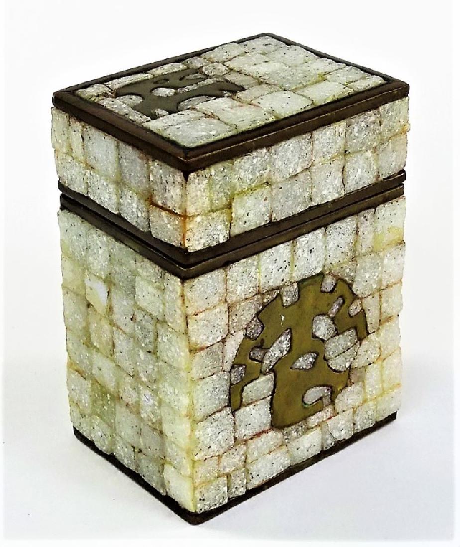 SALVADOR TERAN HAND WROUGHT BRASS MOSAIC BOX (1 of 4)