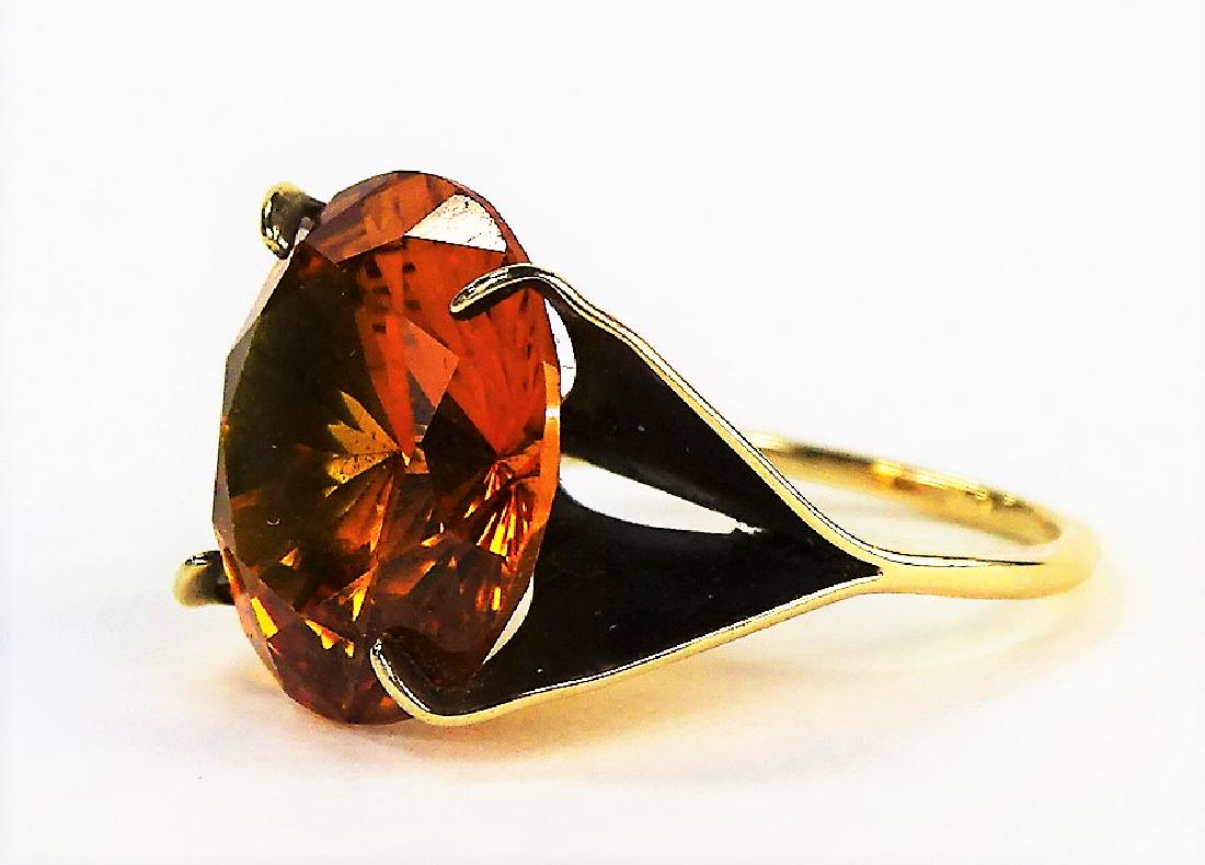 ESTATE 14KT YELLOW GOLD & LARGE TOPAZ LADIES RING (1 of 3)