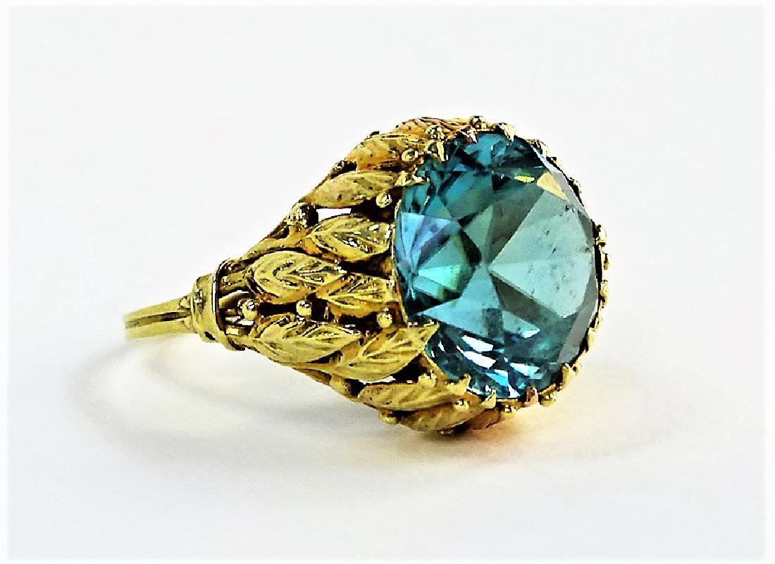 ESTATE 14KT YELLOW GOLD & BLUE TOPAZ LADIES RING (1 of 4)