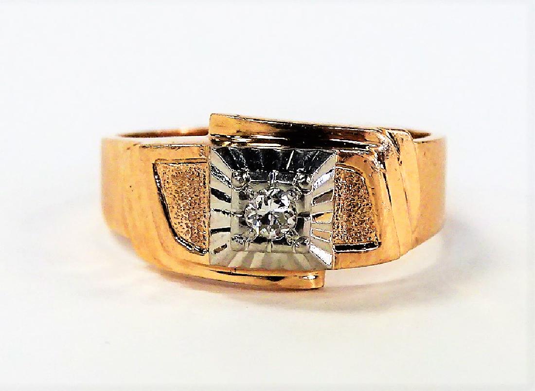 RETRO GENTS 14KT ROSE GOLD DIAMOND RING (1 of 4)