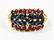 LADIES VINTAGE 14KT YG RUBY & SAPPHIRE RING