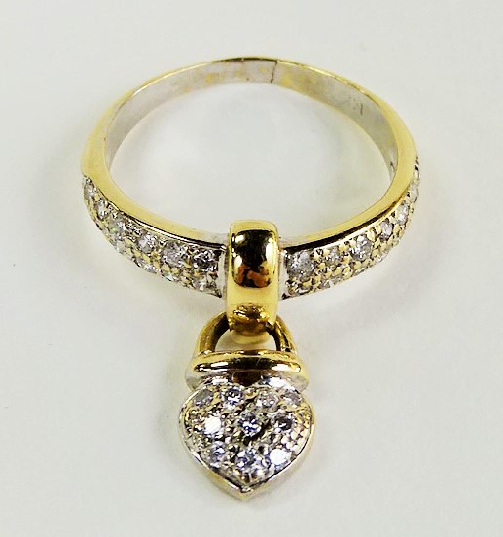 LADIES FANCY 14KT YELLOW GOLD DIAMOND COLLAR RING (1 of 1)