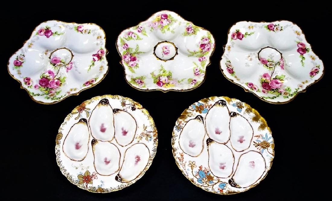 5 LIMOGES FRANCE PORCELAIN OYSTER PLATES (1 of 2)