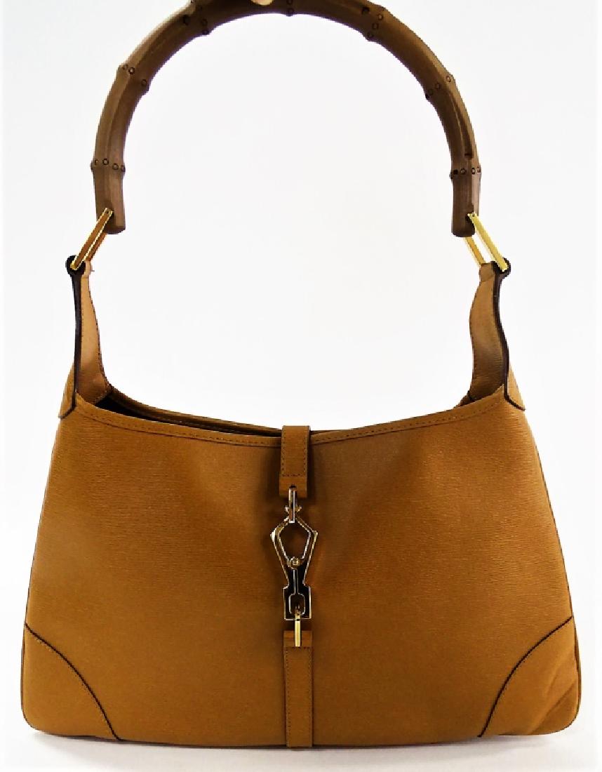 GUCCI TAN LEATHER BAMBOO HANDLE HANDBAG (1 of 4)