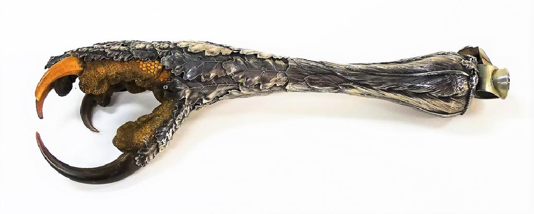 UNIQUE SILVER MOUNTED EAGLE'S CLAW CIGAR CUTTER (1 of 9)