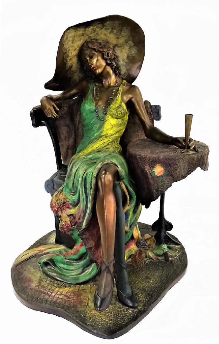ISAAC MAIMON COLD PAINTED BRONZE OF SEATED WOMAN (1 of 5)