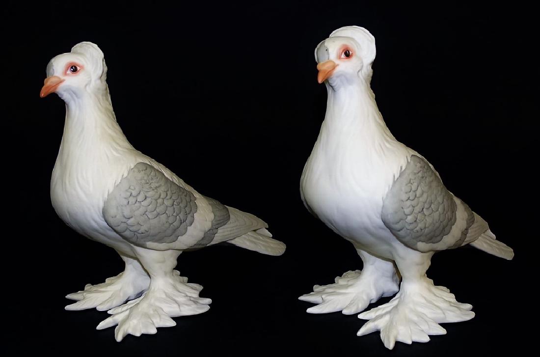 PR BOEHM BISQUE PORCELAIN TUMBLER PIGEONS (1 of 5)