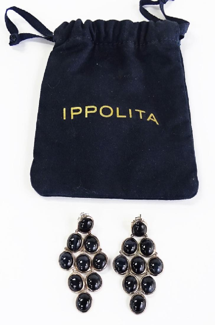 IPPOLITA STERLING & LABRADORITE CASCADE EARRINGS: Each signed & marked 925. Comes with original backs & Ippolita pouch. Each measures 2-1/4" Long. From a Boca Raton estate. Total weight: 15.2 grams. Original Retail: $1,295 USD. Shipping U.S. $15 plus