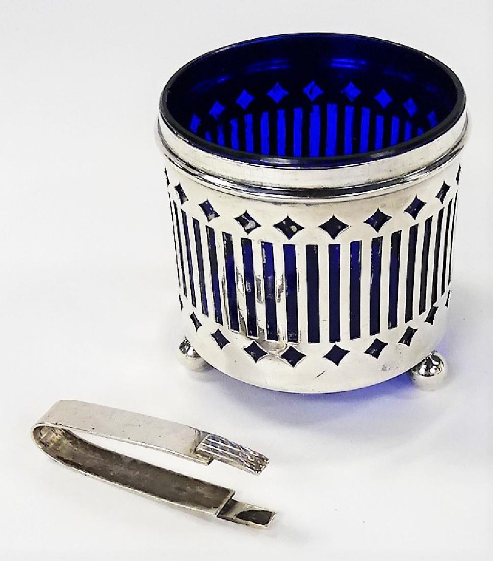 ANTIQUE BIRKS RYRIE STERLING MOUNTED MASTER SALT (1 of 4)