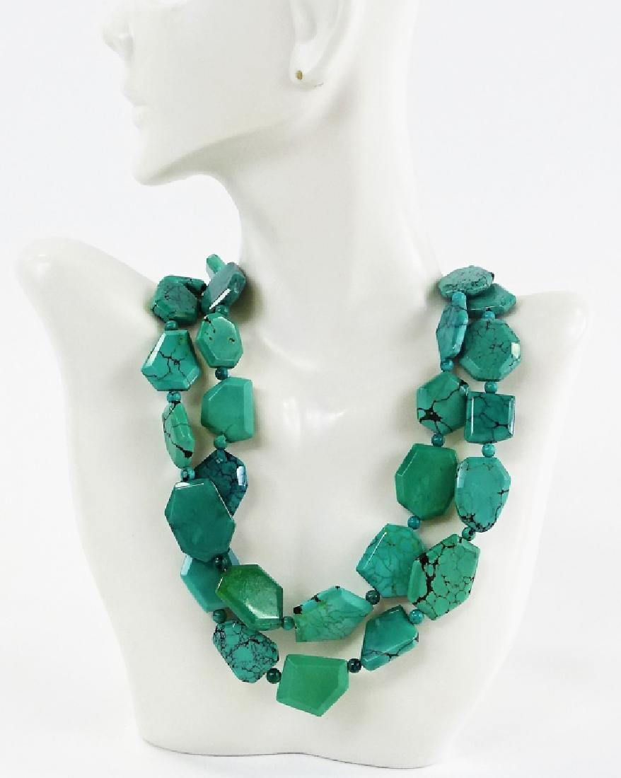 CHINESE LARGE CHUNKY TURQUOISE & STERLING NECKLACE (1 of 1)