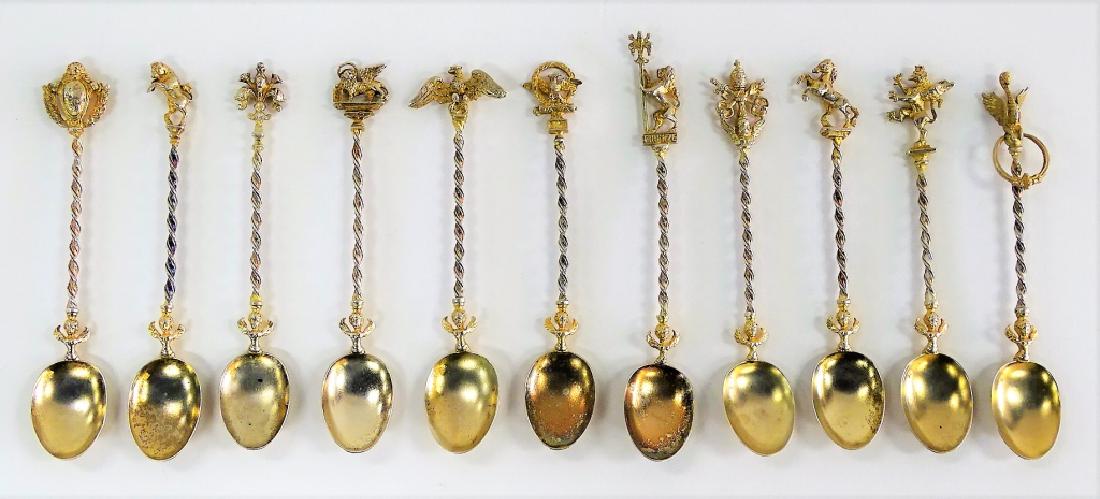 11 ANTIQUE .800 SILVER SOUVENIR DEMITASSE SPOONS (1 of 4)