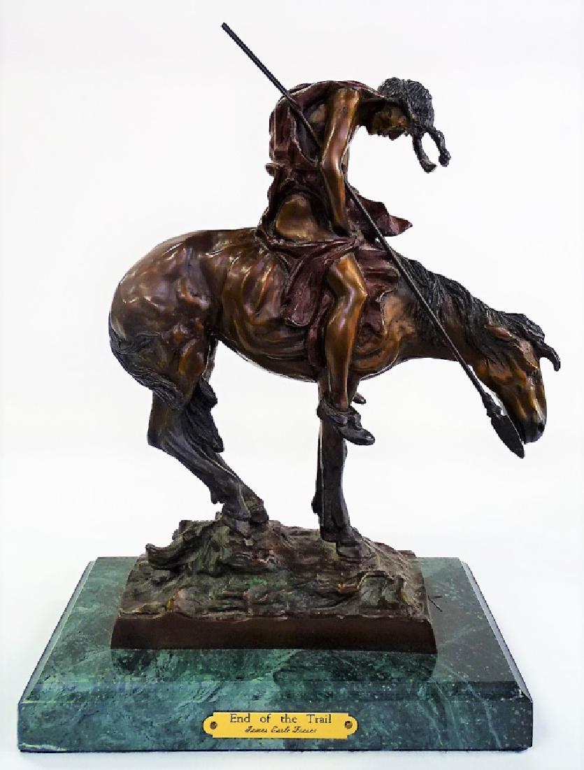 F. REMINGTON "END OF THE TRAIL" BRONZE SCULPTURE