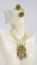 3PC VINTAGE GOLDTONE PEARL COSTUME JEWELRY SUITE