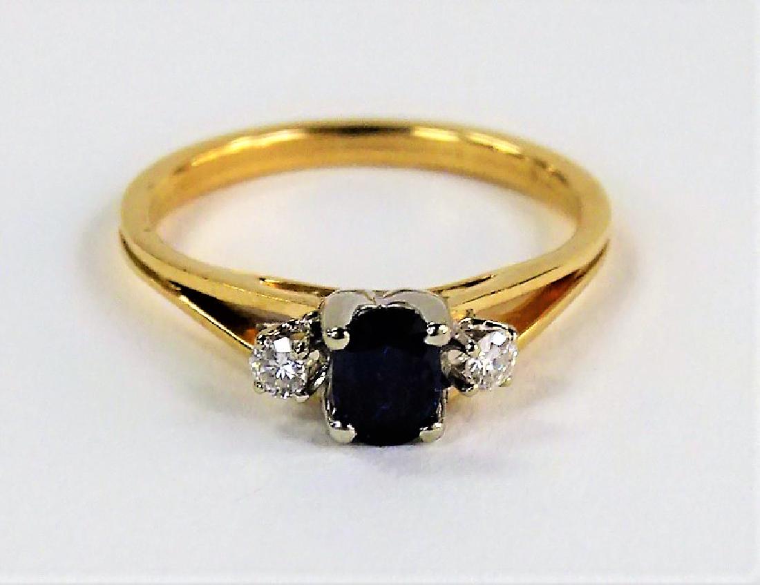 JAYLEN DESIGNERS 14KT YG SAPPHIRE & DIAMOND RING (1 of 5)