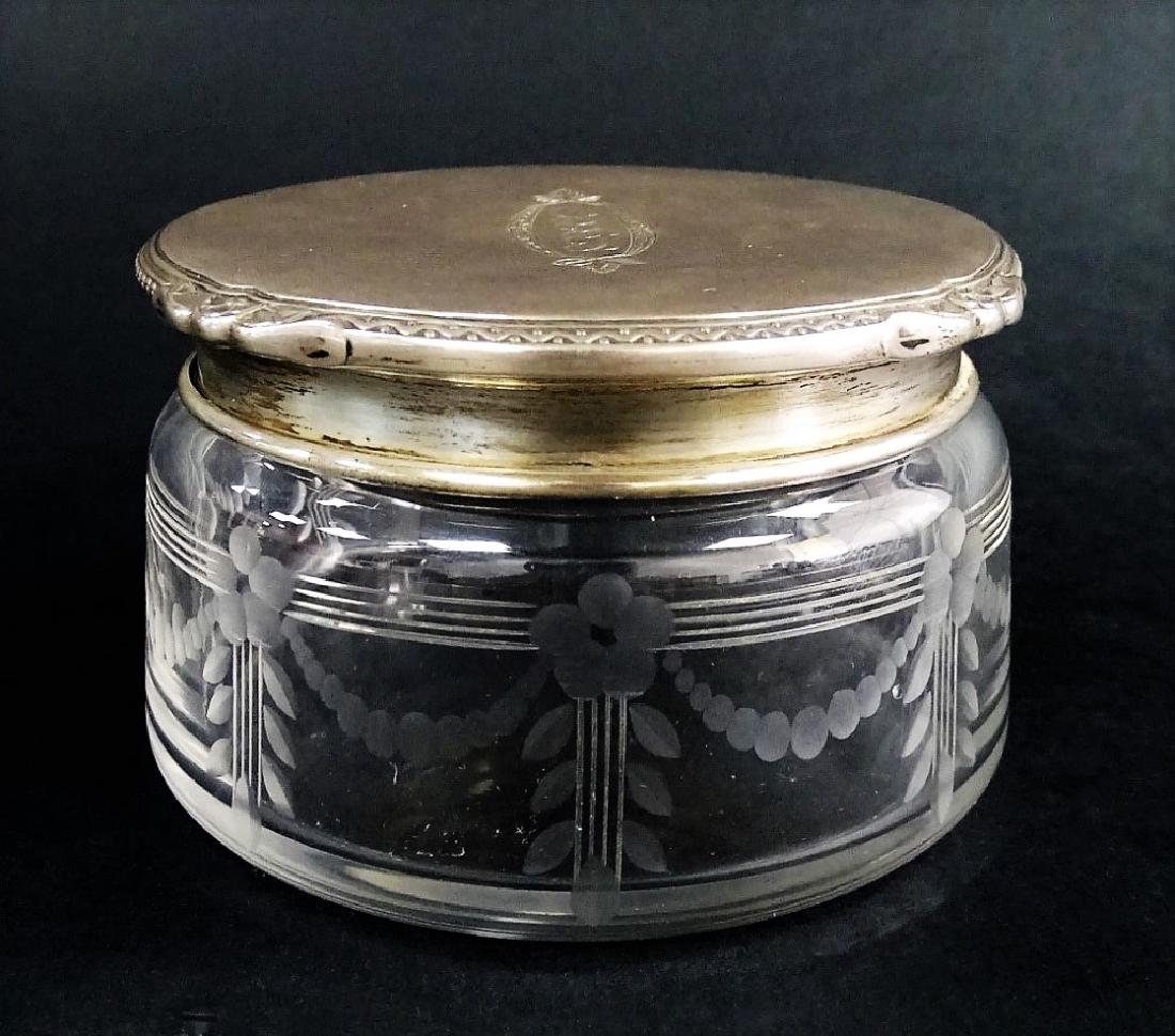R. BLACKINTON & CO. STERLING & ETCHED CRYSTAL JAR (1 of 3)