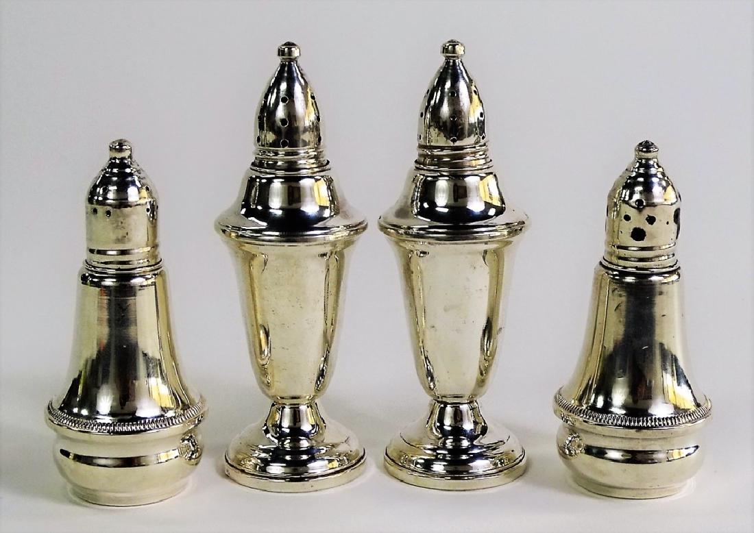 4PCS ASSORTED STERLING SILVER WEIGHTED SHAKERS (1 of 3)
