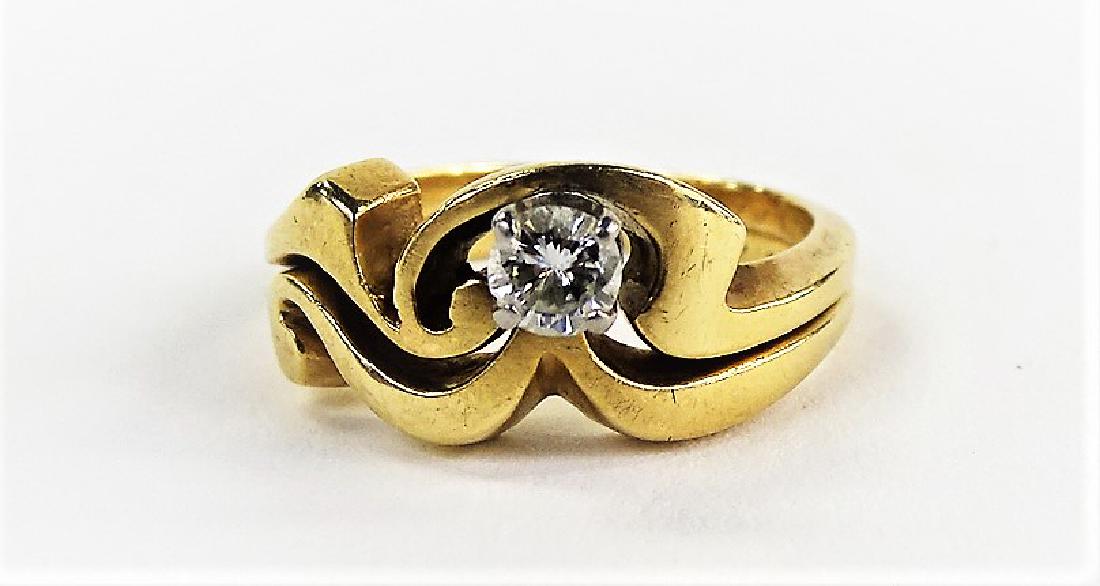 CUSTOM 14KT GOLD & DIAMOND MARRIAGE WEDDING SET (1 of 3)