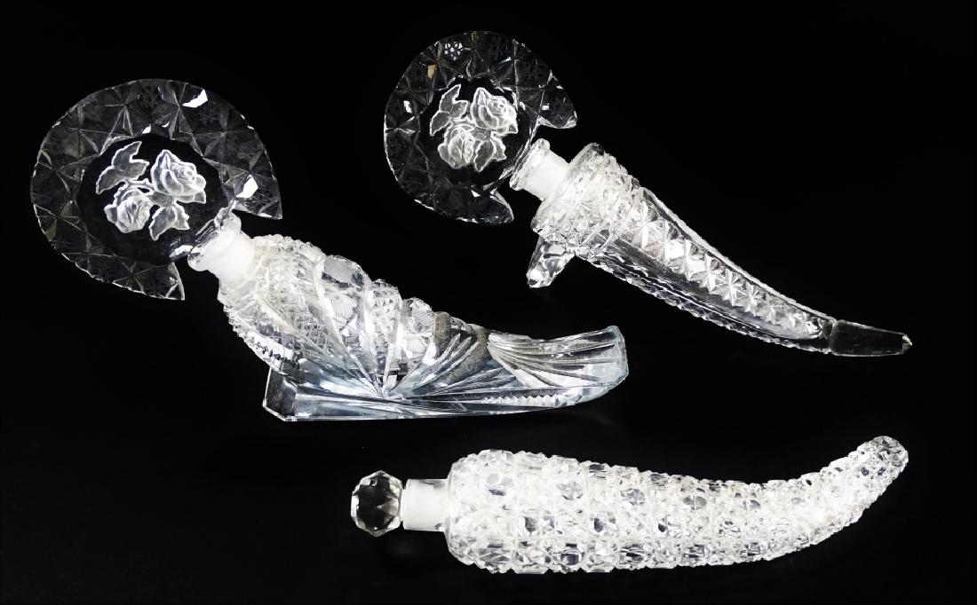 LOT OF THREE VICTORIAN CUT GLASS PERFUMERS (1 of 3)