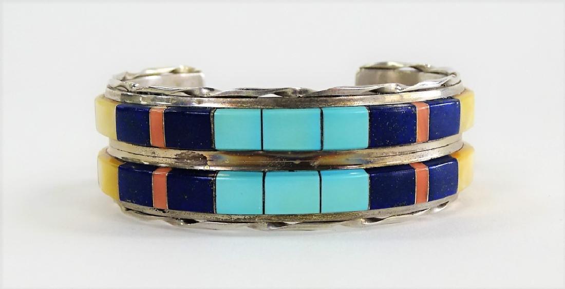 MARTIN ESTHER STERLING ZUNI INLAID CUFF BRACELET (1 of 3)
