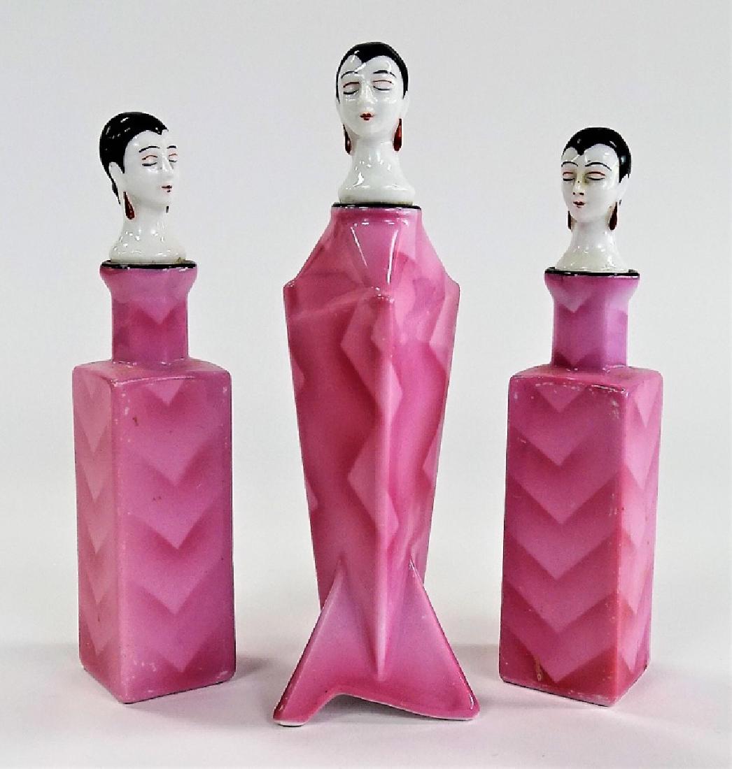3 ART DECO BAVARIAN FIGURAL PORCELAIN PERFUMES (1 of 4)