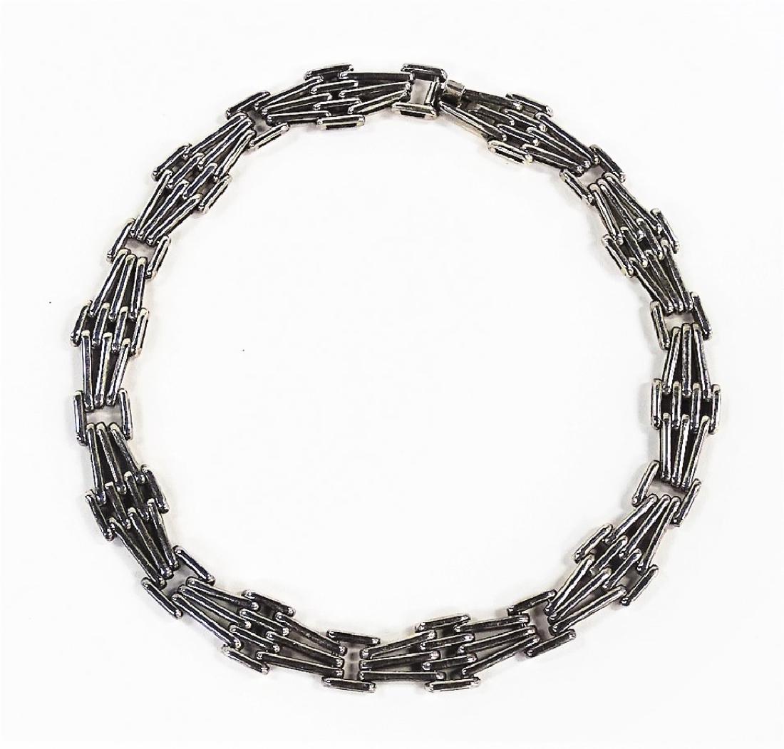 HEAVY STERLING SILVER MEXICAN LINK BRACELET (1 of 2)