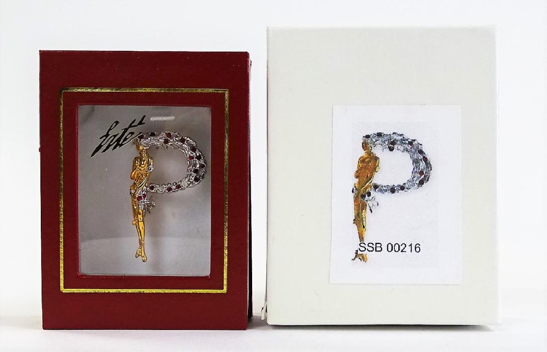 ERTE LETTER "P" BROOCH NEW IN ORIGINAL BOX (1 of 1)