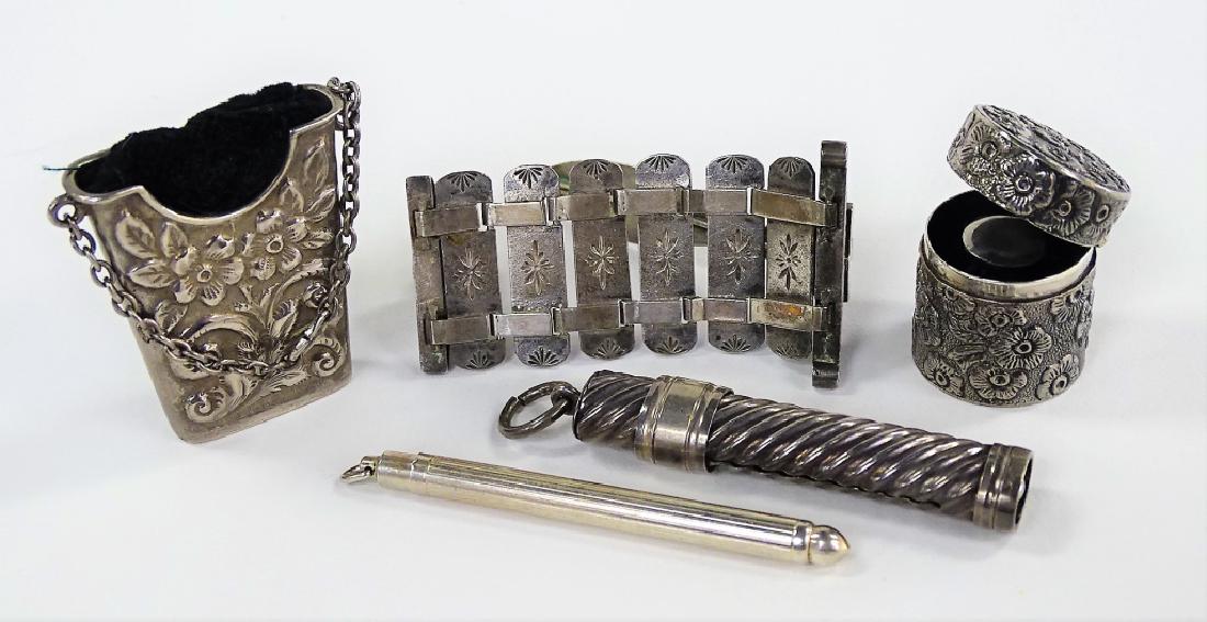 COLLECTION OF 5 ANTIQUE SILVER IMPLEMENTS (1 of 2)