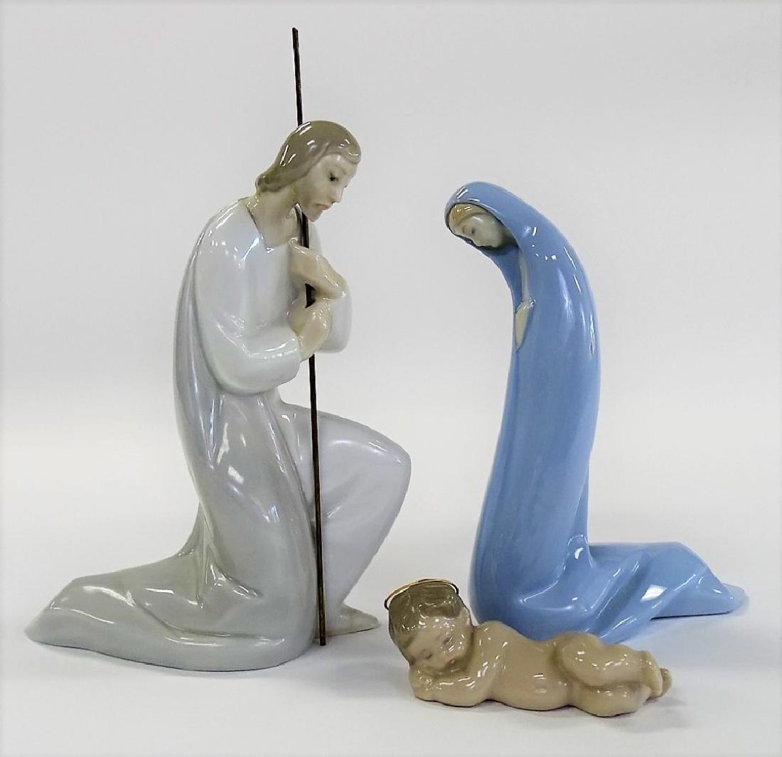 3PC LLADRO PORCELAIN NATIVITY FIGURE SET