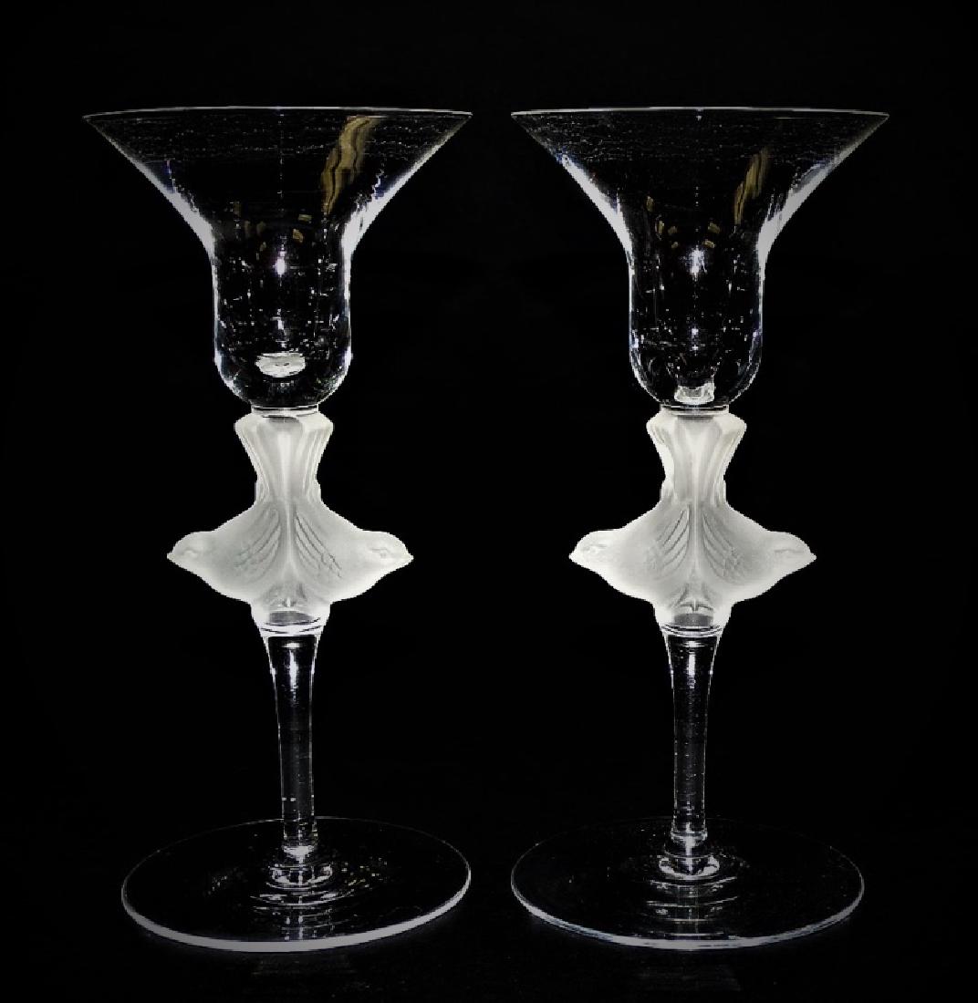 PR LALIQUE STYLE FRENCH CRYSTAL CHAMPAGNE GLASSES (1 of 1)