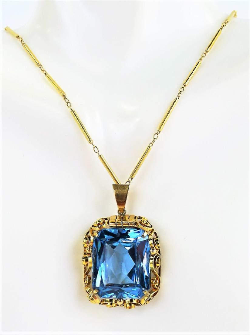 ESTATE 14K YELLOW GOLD & SPINEL PENDANT NECKLACE (1 of 4)
