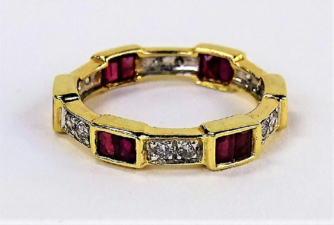 14KT YELLOW GOLD DIAMOND & RUBY BAND (1 of 3)