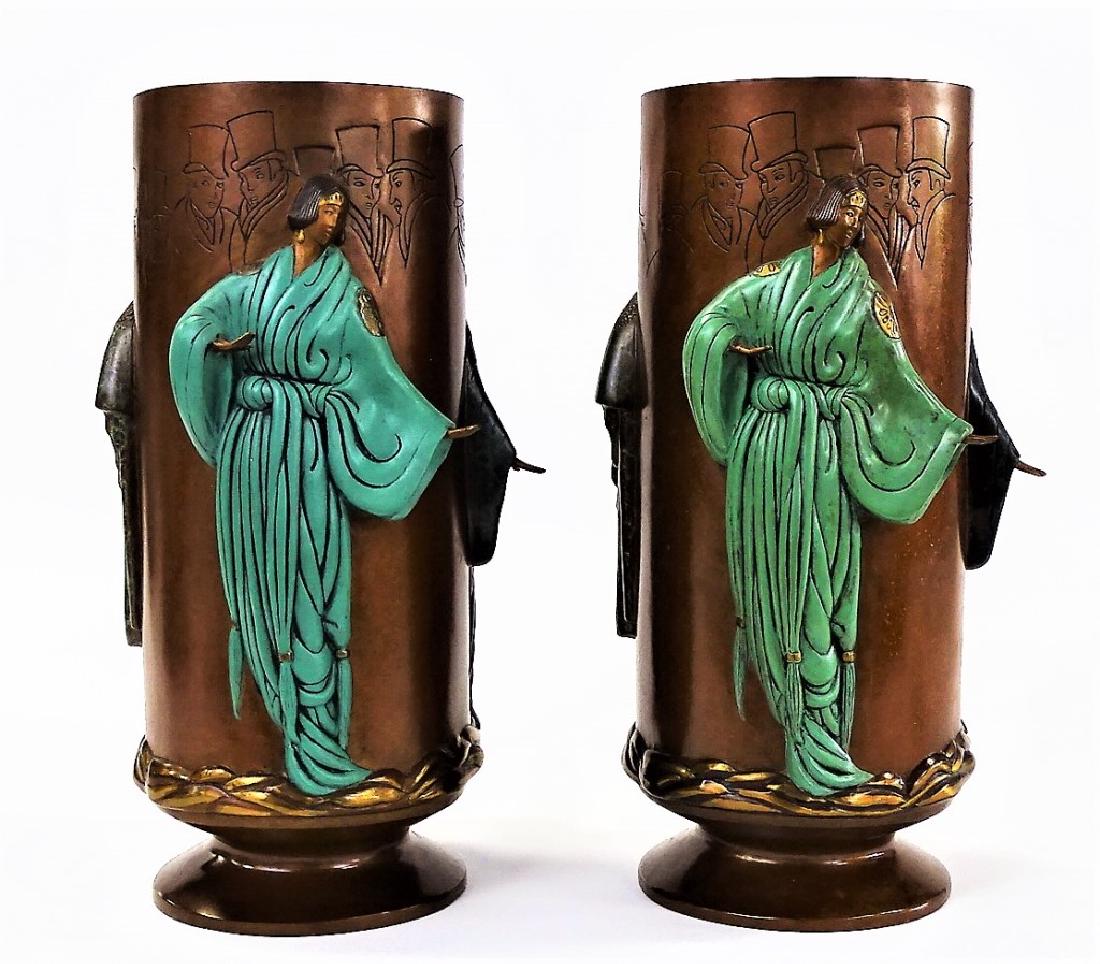 PR OF L/E ERTE BRONZE RELIEF "FANTASY VASE" (1 of 8)