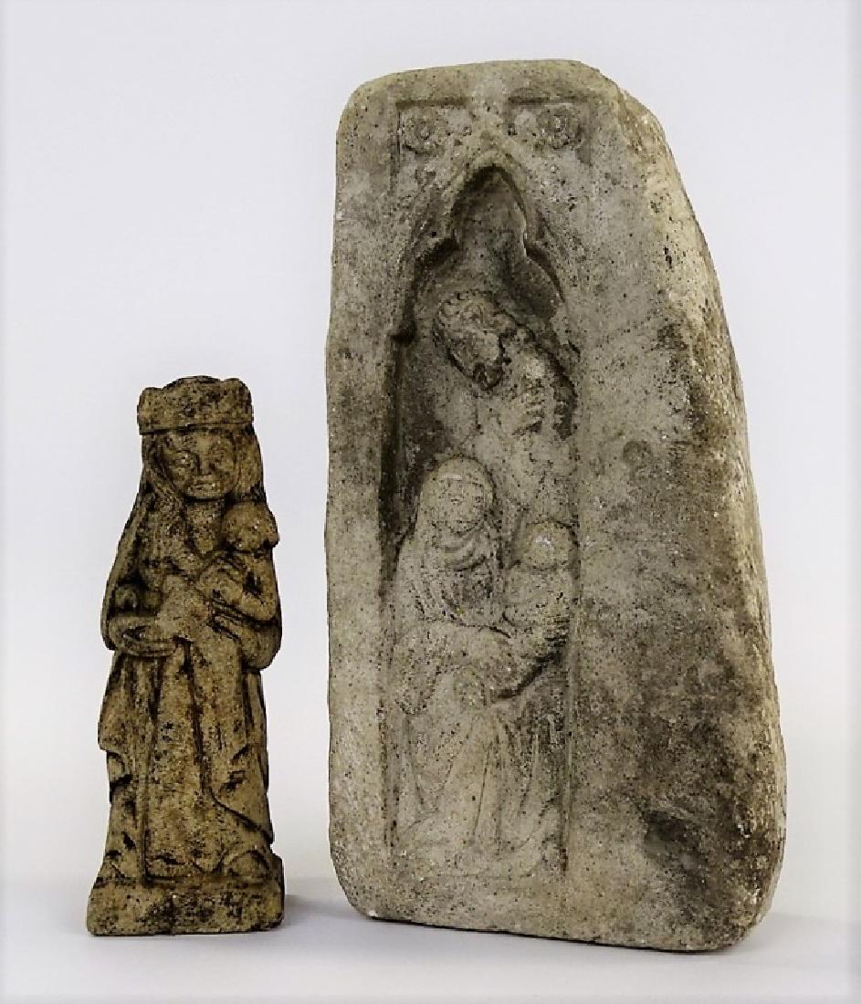 2 ANTIQUE CARVED STONES WITH RELIGIOUS SCENES (1 of 4)