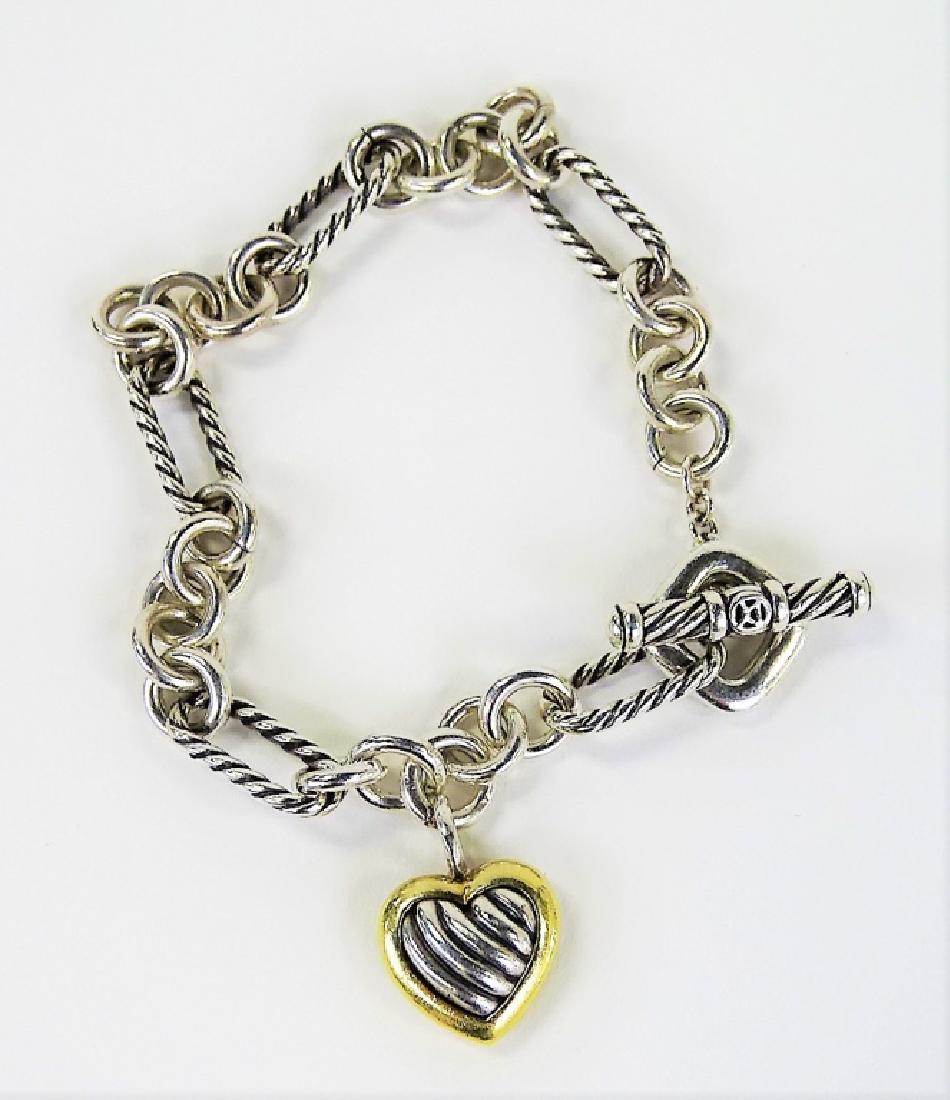 DAVID YURMAN 18K GOLD & STERLING HEART BRACELET (1 of 3)