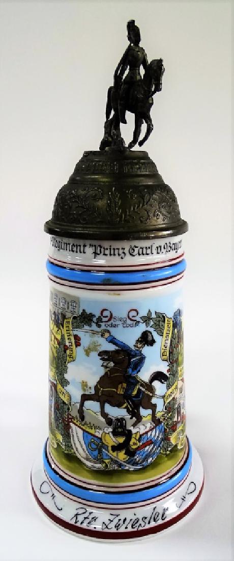 ANTIQUE GERMAN PORCELAIN REGIMMENTAL BEER STEIN (1 of 5)