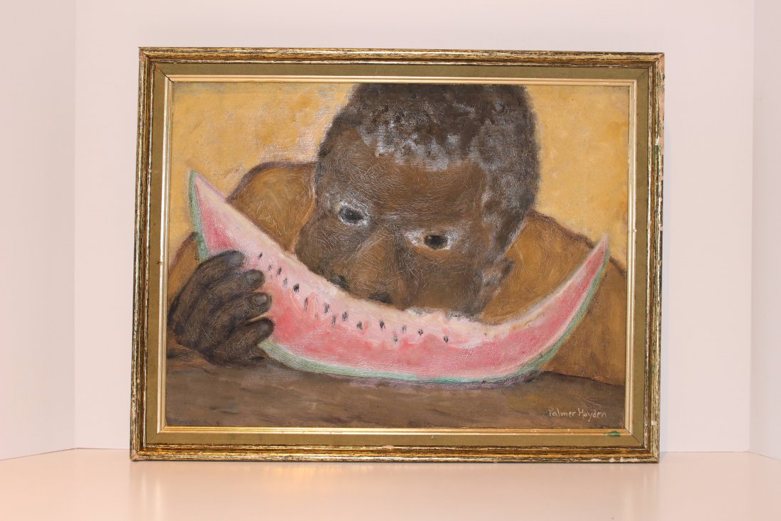 PALMER COLE HAYDEN (1890-1973) OIL/BOARD AMERICAN: Part of a group of artists called "The Harlem Renaissance," he lived in New York and did many scenes from Harlem.works for this artist bring in the many tens of thousands, from a Boca Raton Estate. Me