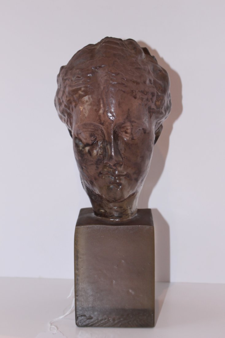 Cast Resin Head by Dorothy Thorpe listed Mexican artist: Cast resin Classical Greek sculpture by Dorothy Thorpe circa early 1960′s. This example is done in clear resin and has the original Dorothy Thorpe decal on the bottom of the sculpture.Measuremen
