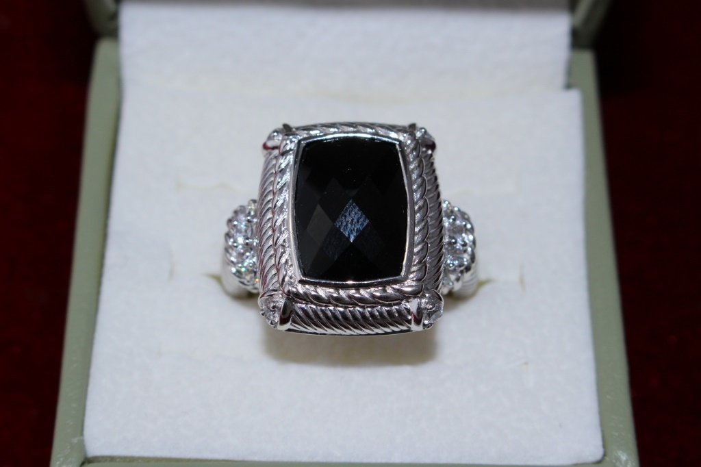 JUDITH RIPKA STERLING AND ONYX RING (1 of 5)