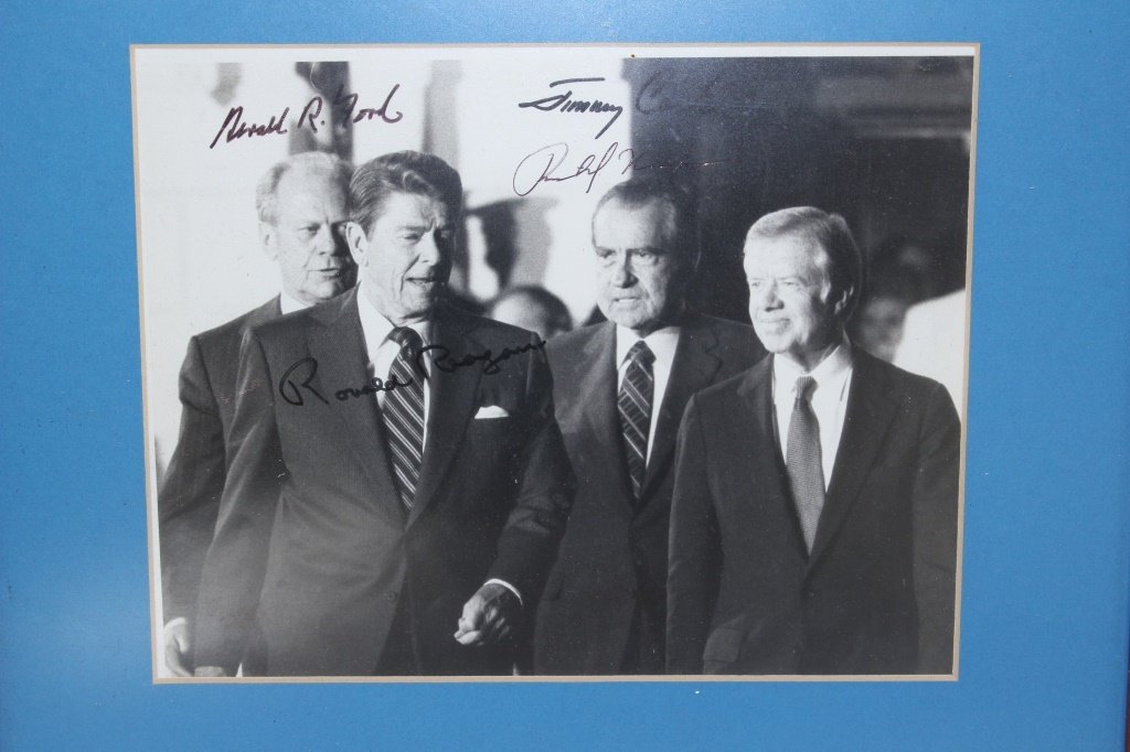 RARE 4 PRESIDENT SIGNED 8 X 10 PHOTOGRAPH (1 of 2)