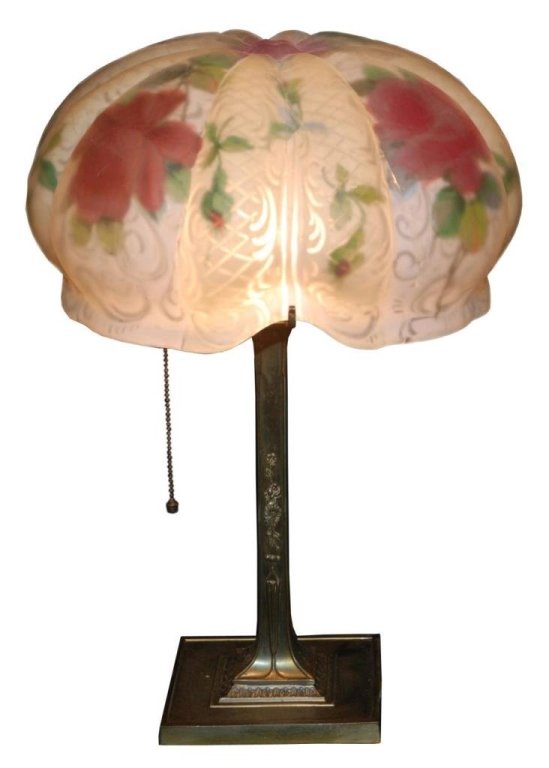 ORIGINAL ANTIQUE PAIRPOINT PARLOR LAMP w/ SHADE (1 of 9)